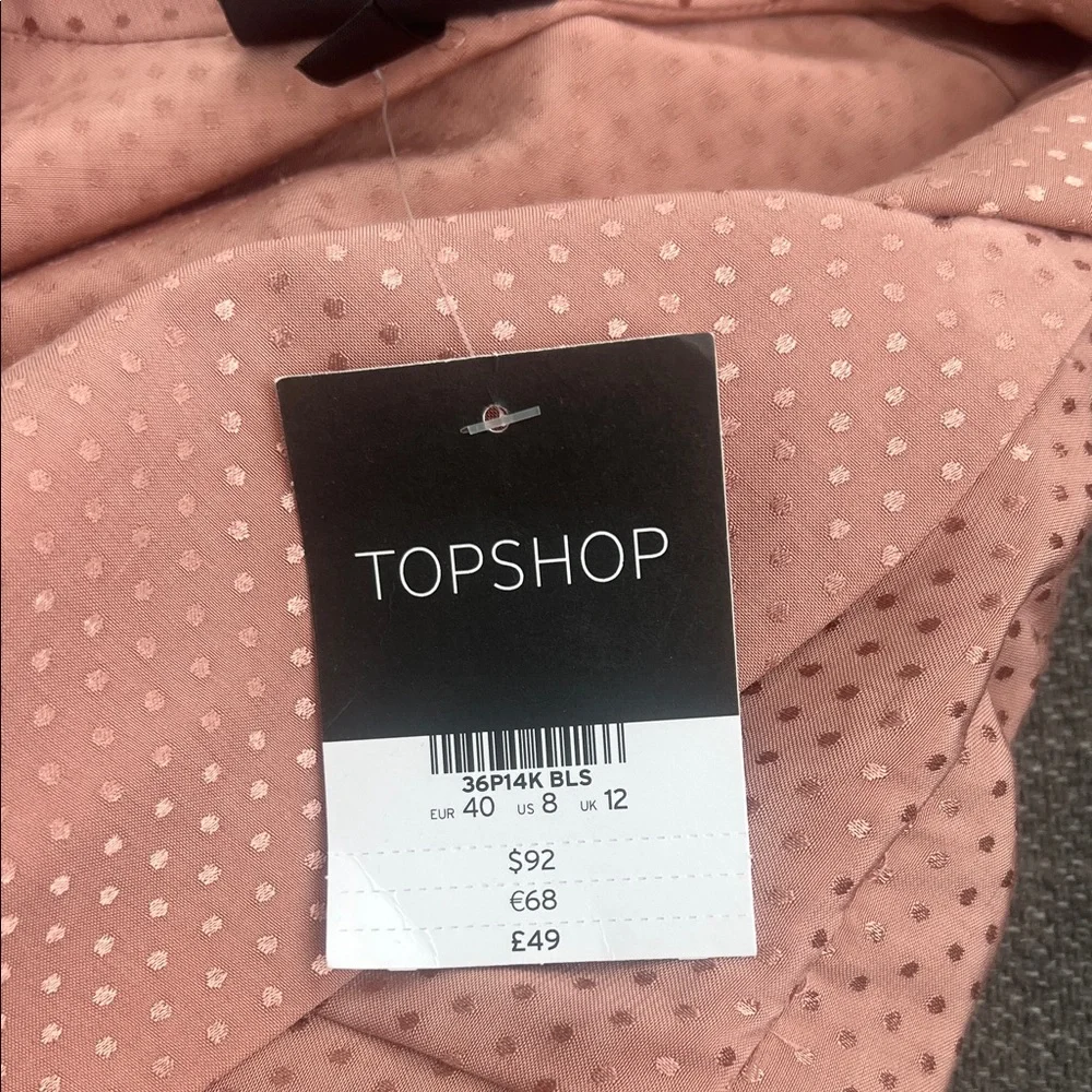 Topshop Blush Pink Satin Long-Sleeve Romper